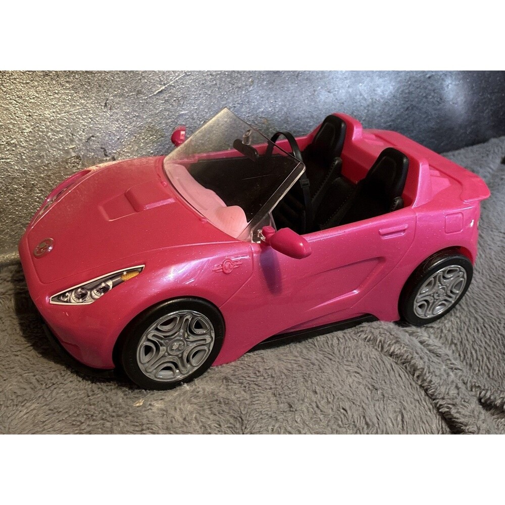 Barbie Convertible/Pink Sports Car/Hot Pink With Black Seats/Mattel 2016